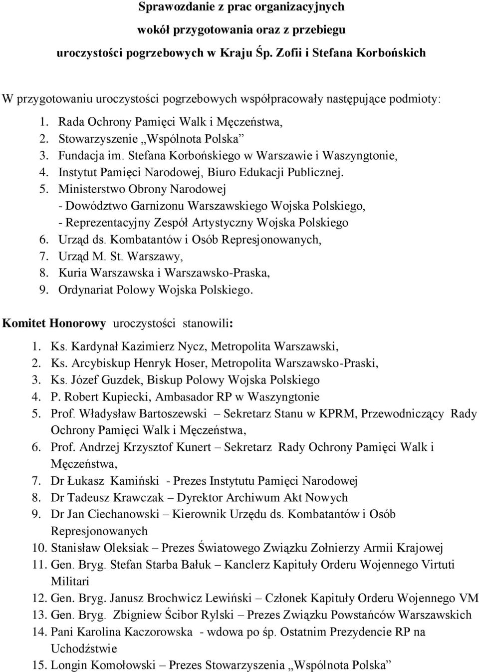 Stefana Korbońskiego w Warszawie i Waszyngtonie, 4. Instytut Pamięci Narodowej, Biuro Edukacji Publicznej. 5.