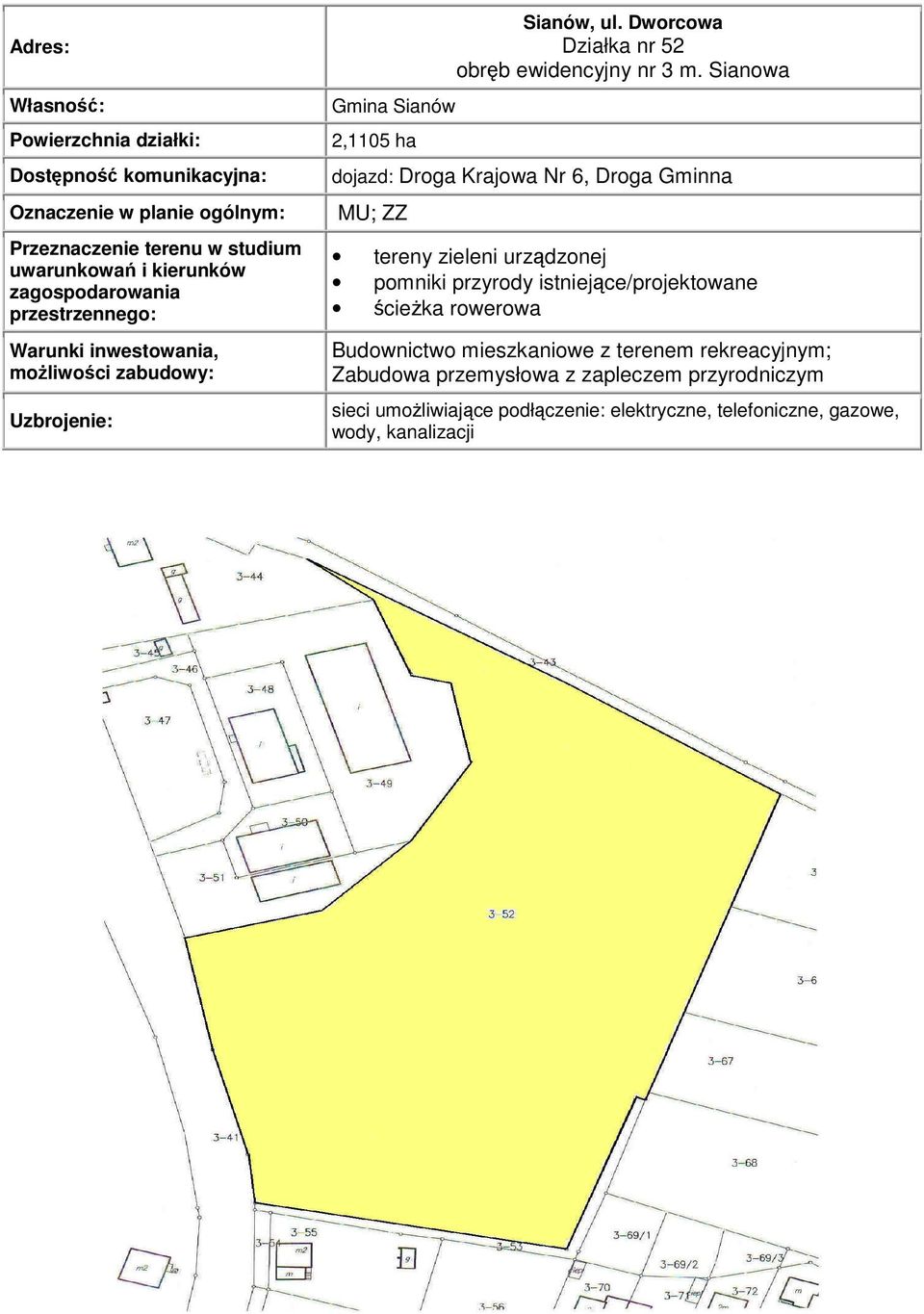 przyrody istniejące/projektowane ścieŝka rowerowa Budownictwo mieszkaniowe z terenem