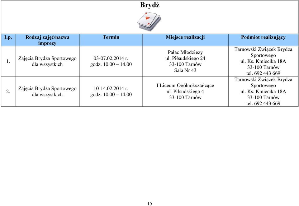 03-07.02.2014 r. godz. 10.00 14.