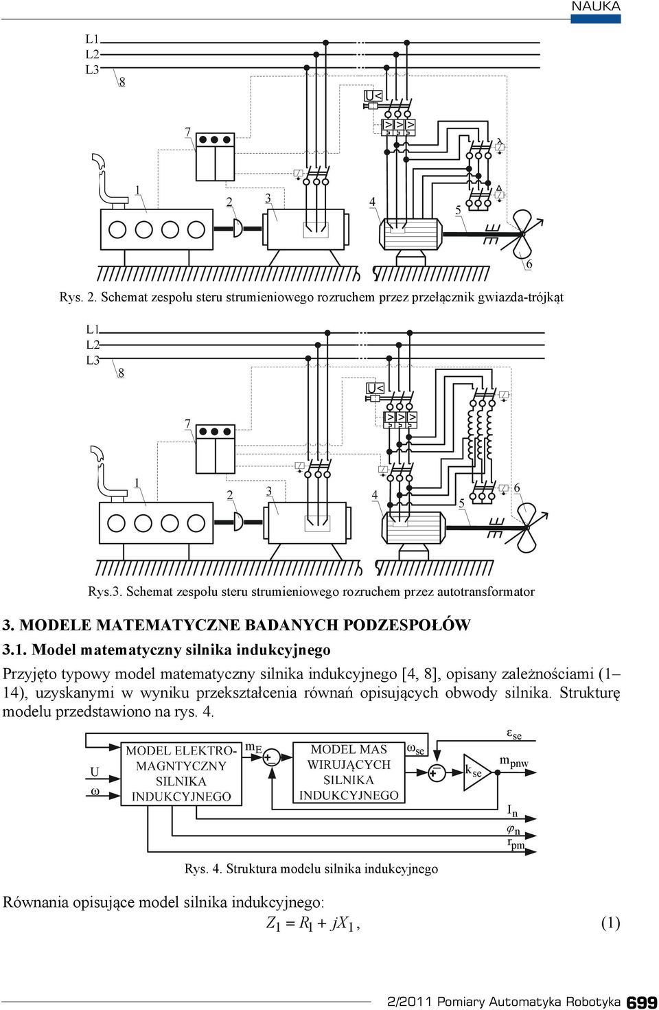 . Model matematyczny ilnika indukcyjnego Przyjto typowy model matematyczny ilnika indukcyjnego [4, 8], opiany zalenociami ( 4), uzykanymi w wyniku