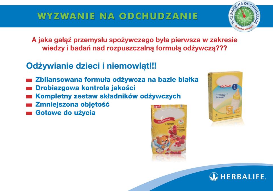 !! Zbilansowana formuła odżywcza na bazie białka Drobiazgowa kontrola