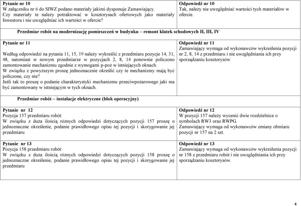 Odpowiedź nr 10 Tak, należy nie uwzględniać wartości tych materiałów w ofercie.