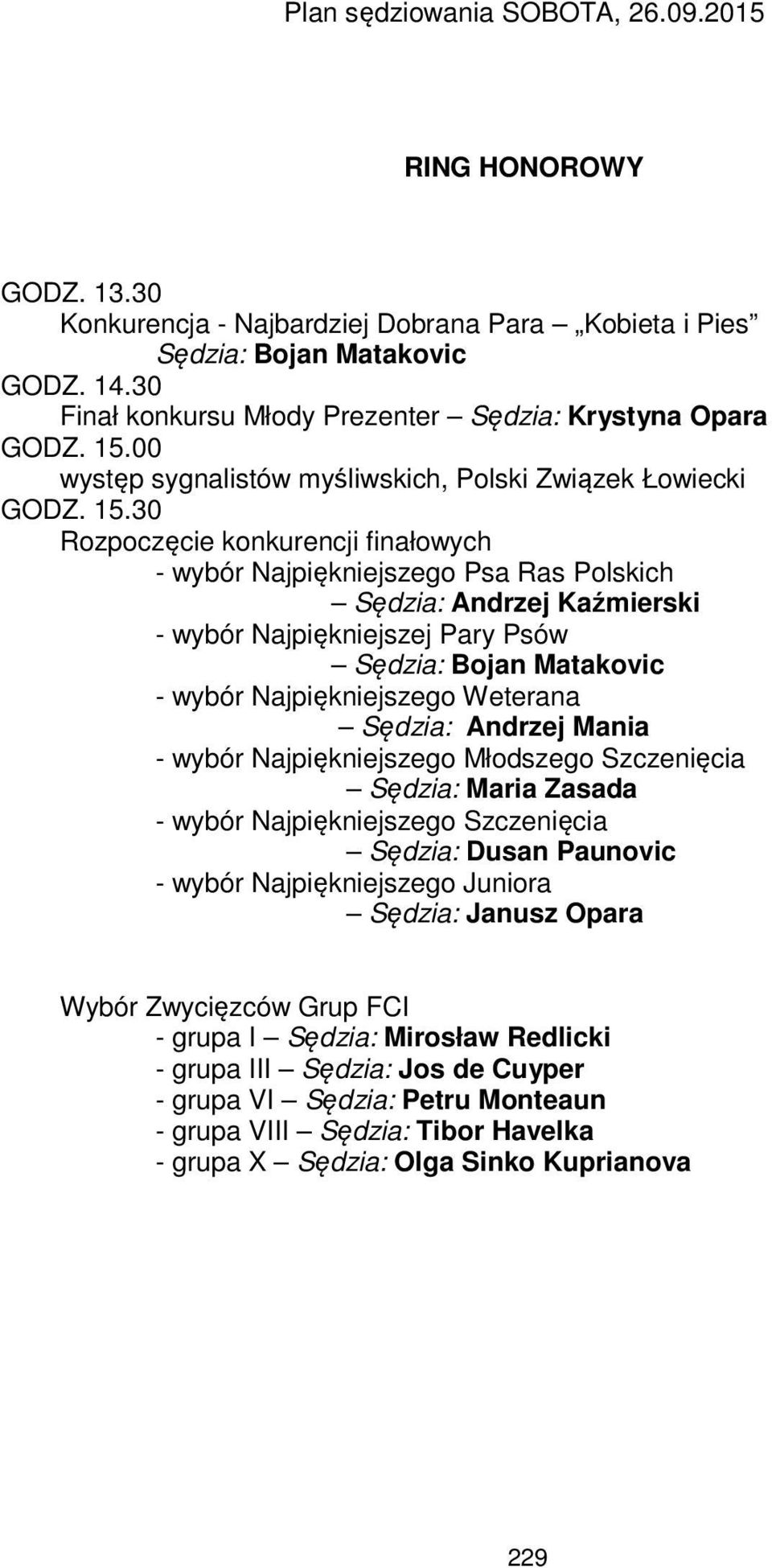 00 występ sygnalistów myśliwskich, Polski Związek Łowiecki GODZ. 15.