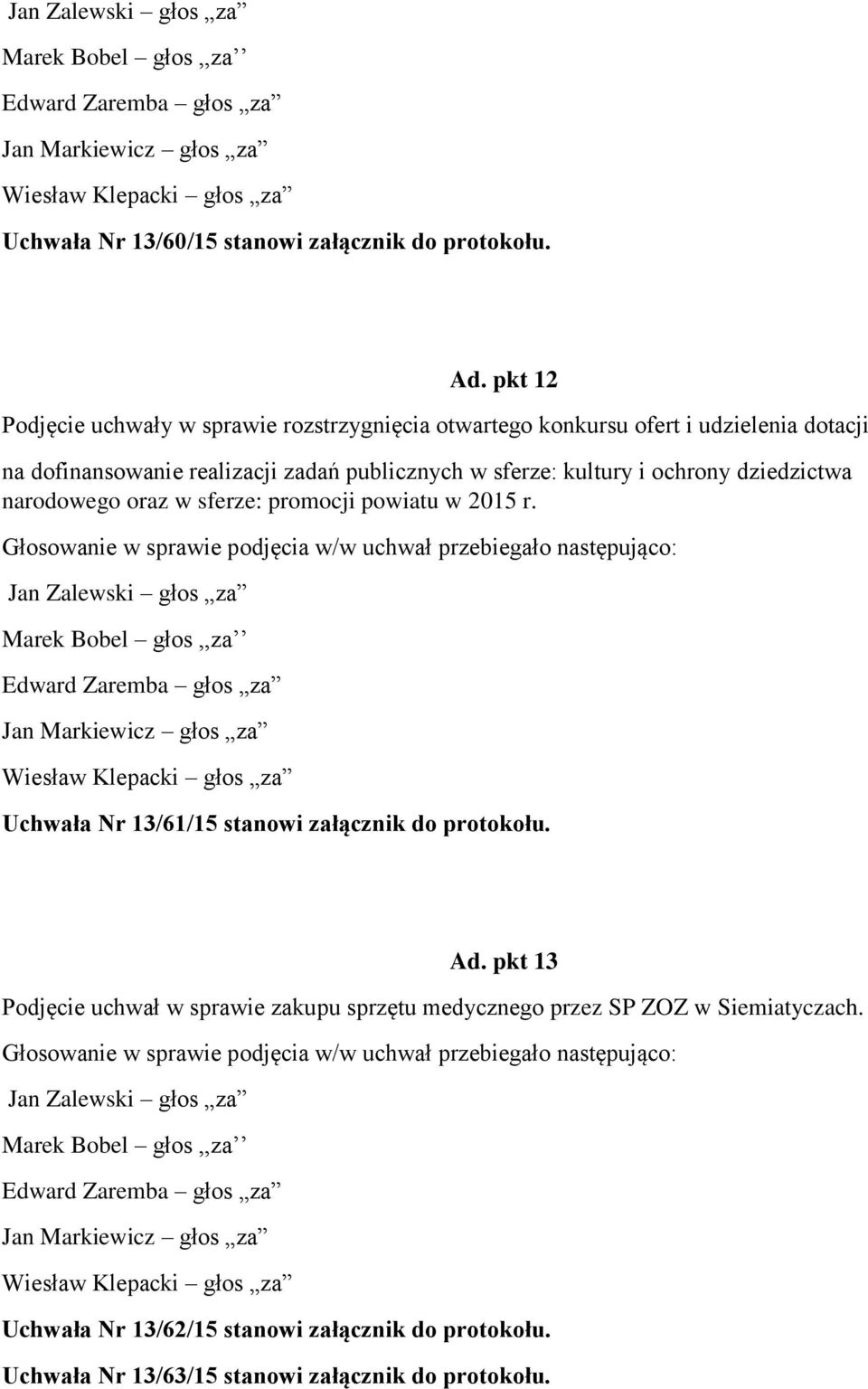 ochrony dziedzictwa narodowego oraz w sferze: promocji powiatu w 2015 r.