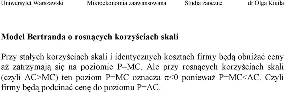 poziomie P=MC.