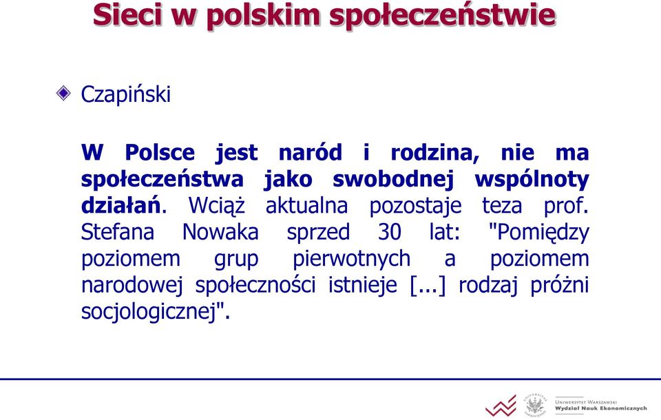 Wciąż aktualna pozostaje teza prof.