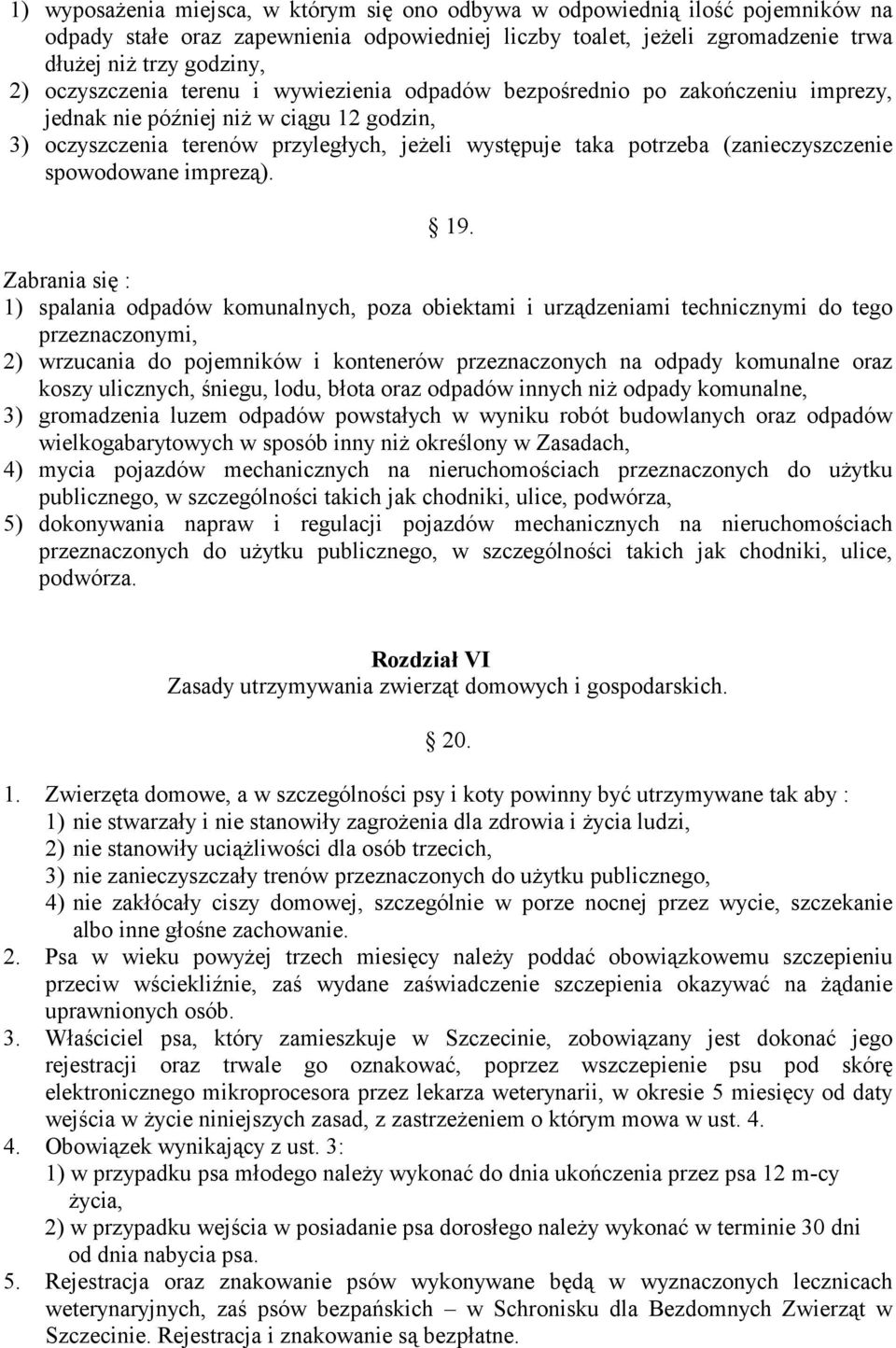 (zanieczyszczenie spowodowane imprezą). 19.