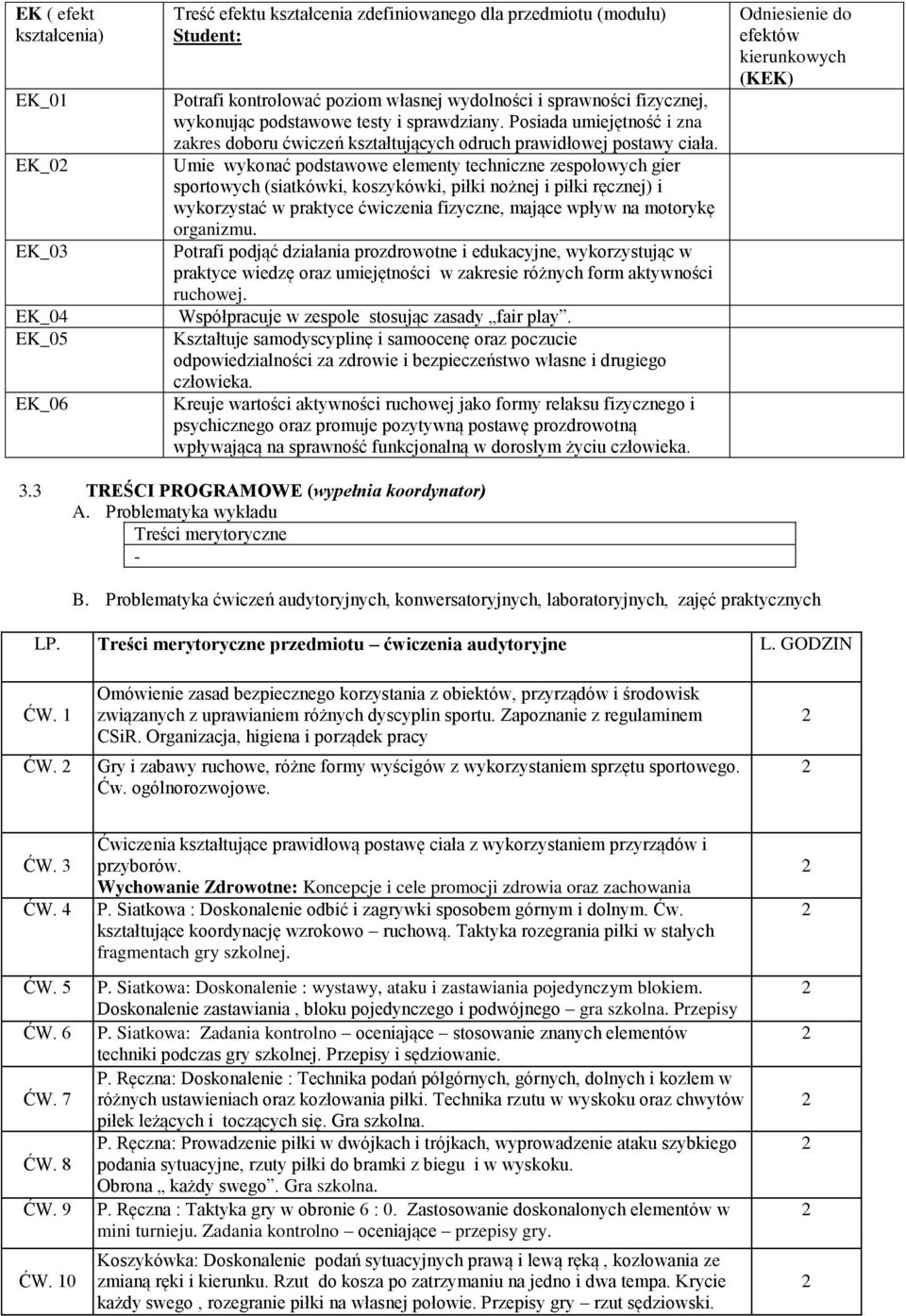 Umie wykonać podstawowe elementy techniczne zespołowych gier sportowych (siatkówki, koszykówki, piłki nożnej i piłki ręcznej) i wykorzystać w praktyce ćwiczenia fizyczne, mające wpływ na motorykę