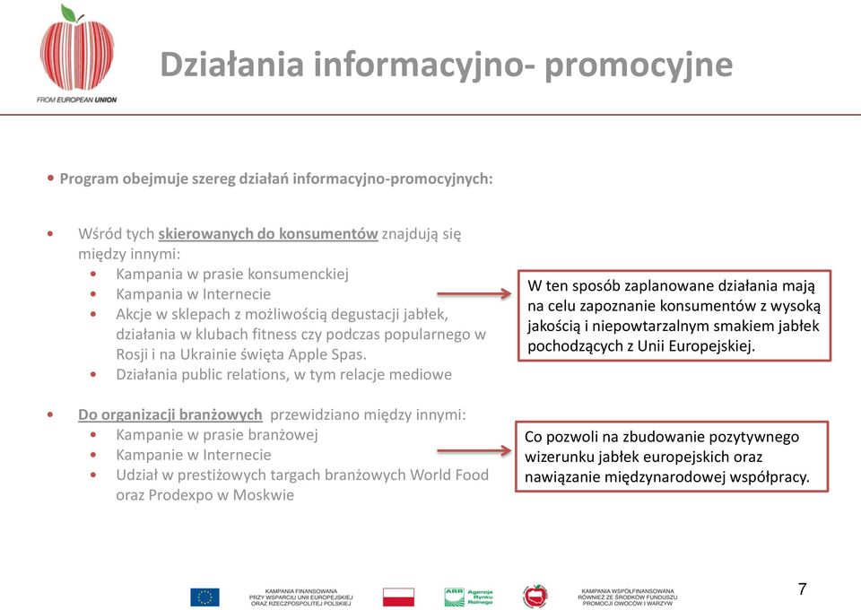 Działania public relations, w tym relacje mediowe Do organizacji branżowych przewidziano między innymi: Kampanie w prasie branżowej Kampanie w Internecie Udział w prestiżowych targach branżowych