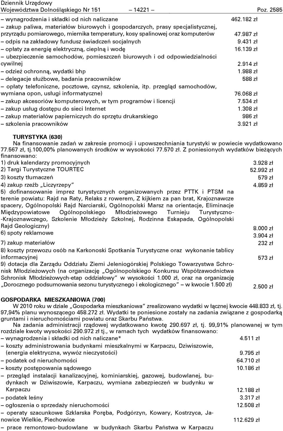 odpis na zakładowy fundusz świadczeń socjalnych opłaty za energię elektrycznņ, cieplnņ i wodę ubezpieczenie samochodów, pomieszczeń biurowych i od odpowiedzialności cywilnej odzieş ochronnņ, wydatki