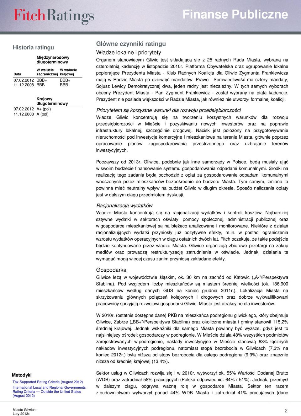 28 BBB BBB Krajowy długoterminowy 7.2.212 