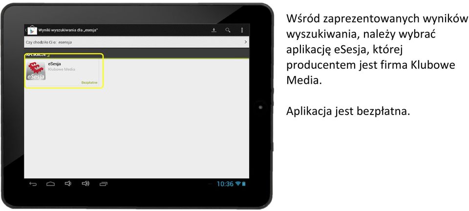 aplikację esesja, której producentem