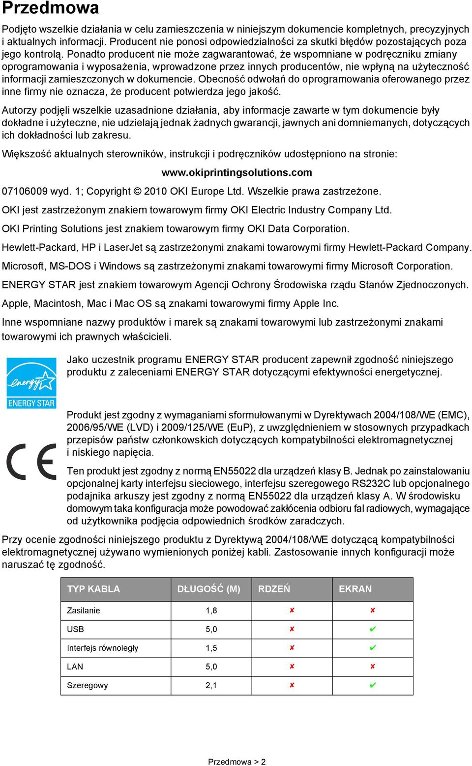 Ponadto producent nie może zagwarantować, że wspomniane w podręczniku zmiany oprogramowania i wyposażenia, wprowadzone przez innych producentów, nie wpłyną na użyteczność informacji zamieszczonych w