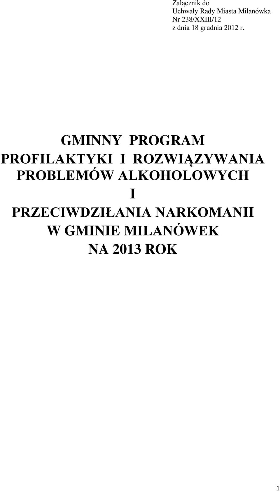 GMINNY PROGRAM PROFILAKTYKI I ROZWIĄZYWANIA PROBLEMÓW