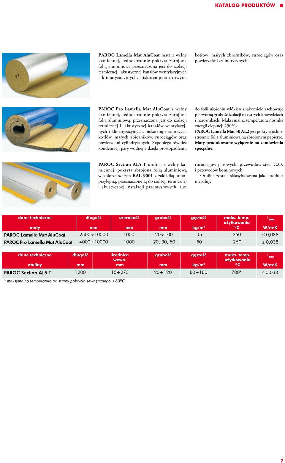 PAR Pro Lamella Mat Aluoat z wełny kamiennej, jednostronnie pokryta zbrojoną folią aluminiową, przeznaczona jest do izolacji termicznej i akustycznej kanałów wentylacyjnych i  Zapobiega również