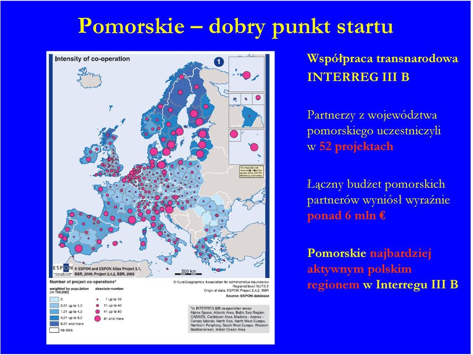 projektach Łączny budżet pomorskich partnerów wyniósł wyraźnie