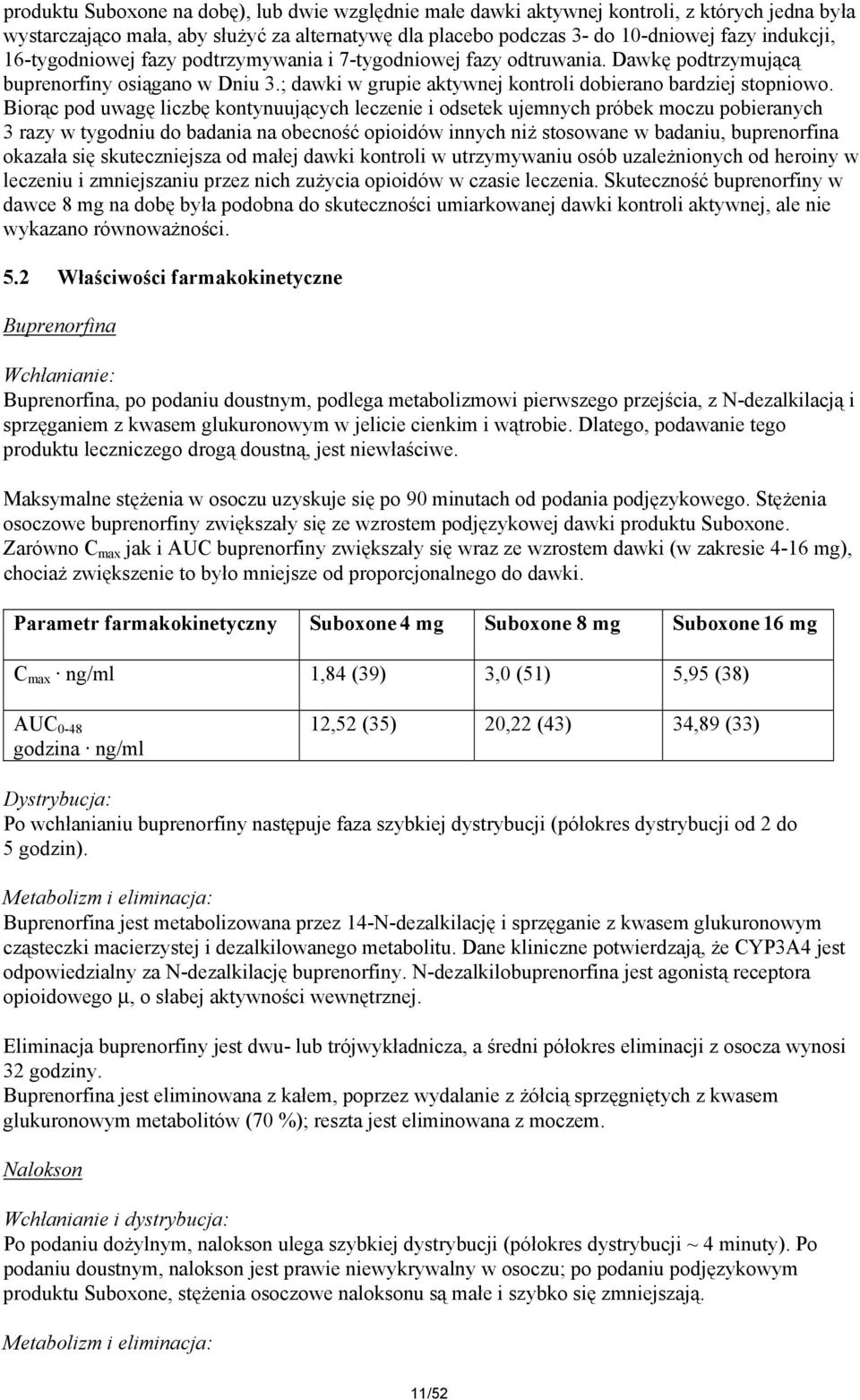 Biorąc pod uwagę liczbę kontynuujących leczenie i odsetek ujemnych próbek moczu pobieranych 3 razy w tygodniu do badania na obecność opioidów innych niż stosowane w badaniu, buprenorfina okazała się