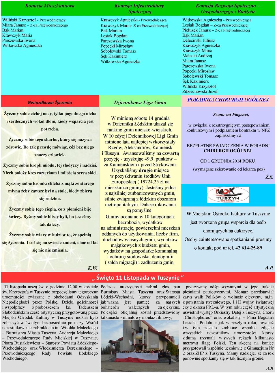 Agneszka - Przeodncząca Lesak Bogdan Z-ca Przeodnczącej Pelużek Janusz Z-ca Przeodnczącej Bąk Maran Defecnsk Julusz Kraczyk Agneszka Kraczyk Mara Małeck Andrzej Mara Janusz Parczeska Io Popeck Mrosła