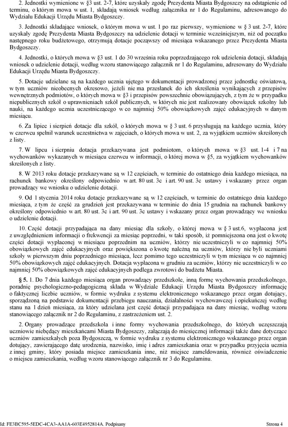 1 po raz pierwszy, wymienione w 3 ust.