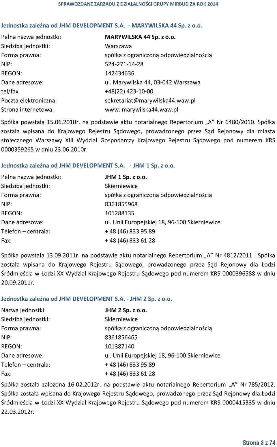 na podstawie aktu notarialnego Repertorium A Nr 6480/2010.