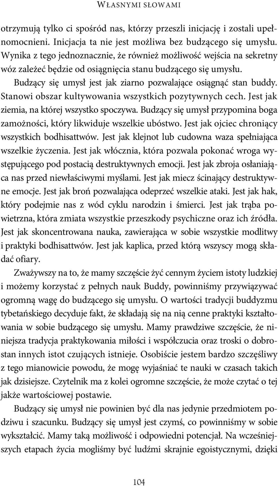 Stanowi obszar kultywowania wszystkich pozytywnych cech. Jest jak ziemia, na której wszystko spoczywa. Budzący się umysł przypomina boga zamożności, który likwiduje wszelkie ubóstwo.