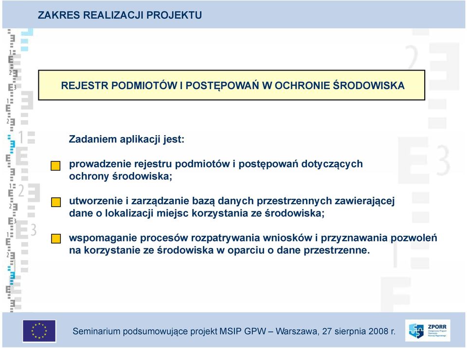 przestrzennych zawierającej dane o lokalizacji miejsc korzystania ze środowiska; ; wspomaganie