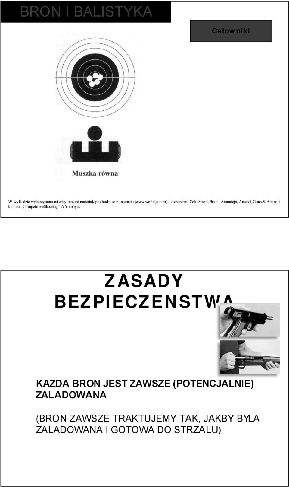 ru ) i czasopism: Colt, Strzal, Bro n i Amunicja, Arsenal, Guns & Ammo i ksiazki