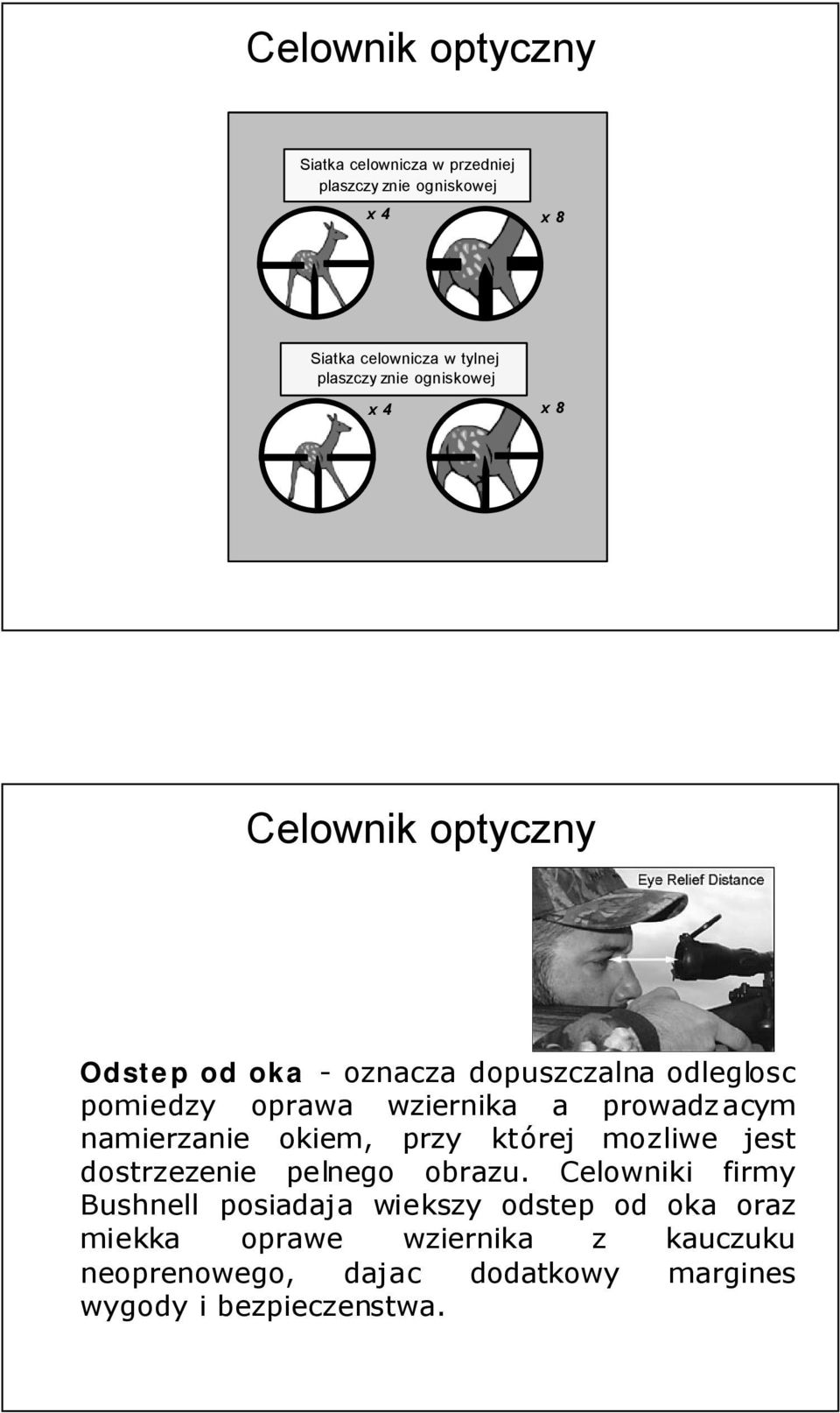 prowadzacym namierzanie okiem, przy której mozliwe jest dostrzezenie pelnego obrazu.