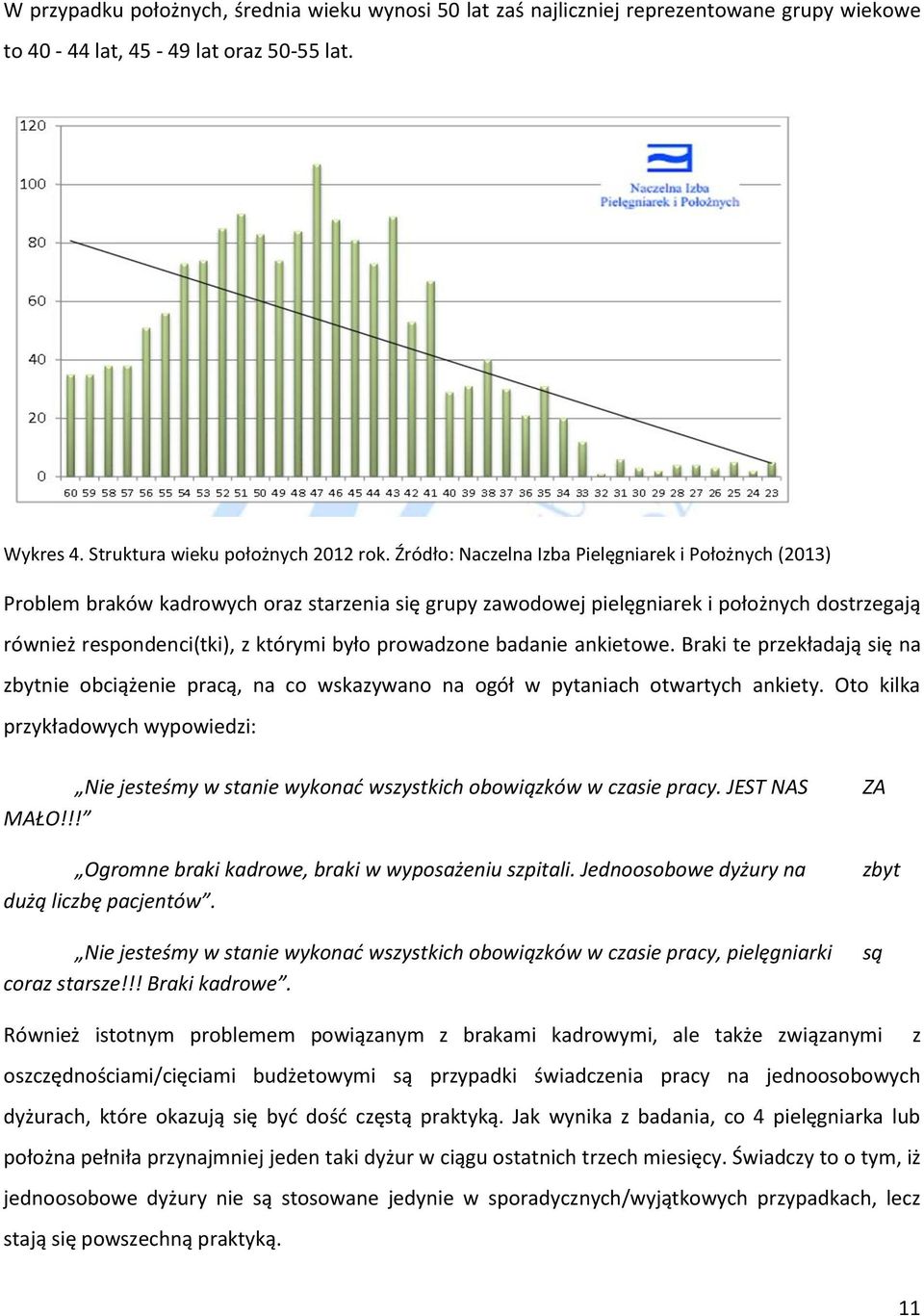 prowadzone badanie ankietowe. Braki te przekładają się na zbytnie obciążenie pracą, na co wskazywano na ogół w pytaniach otwartych ankiety.