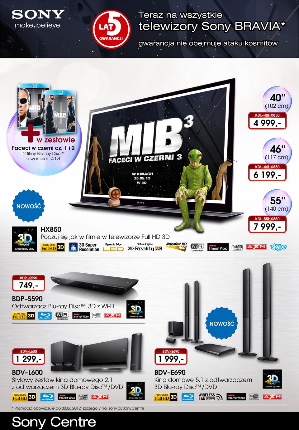 Poczuj się jak w filmie w telewizorze Full HD 3D BDP -S590 749,BDP S590 Odtwarzacz Blu-ray Disc 3D z Wi-Fi NOWOŚĆ BDV