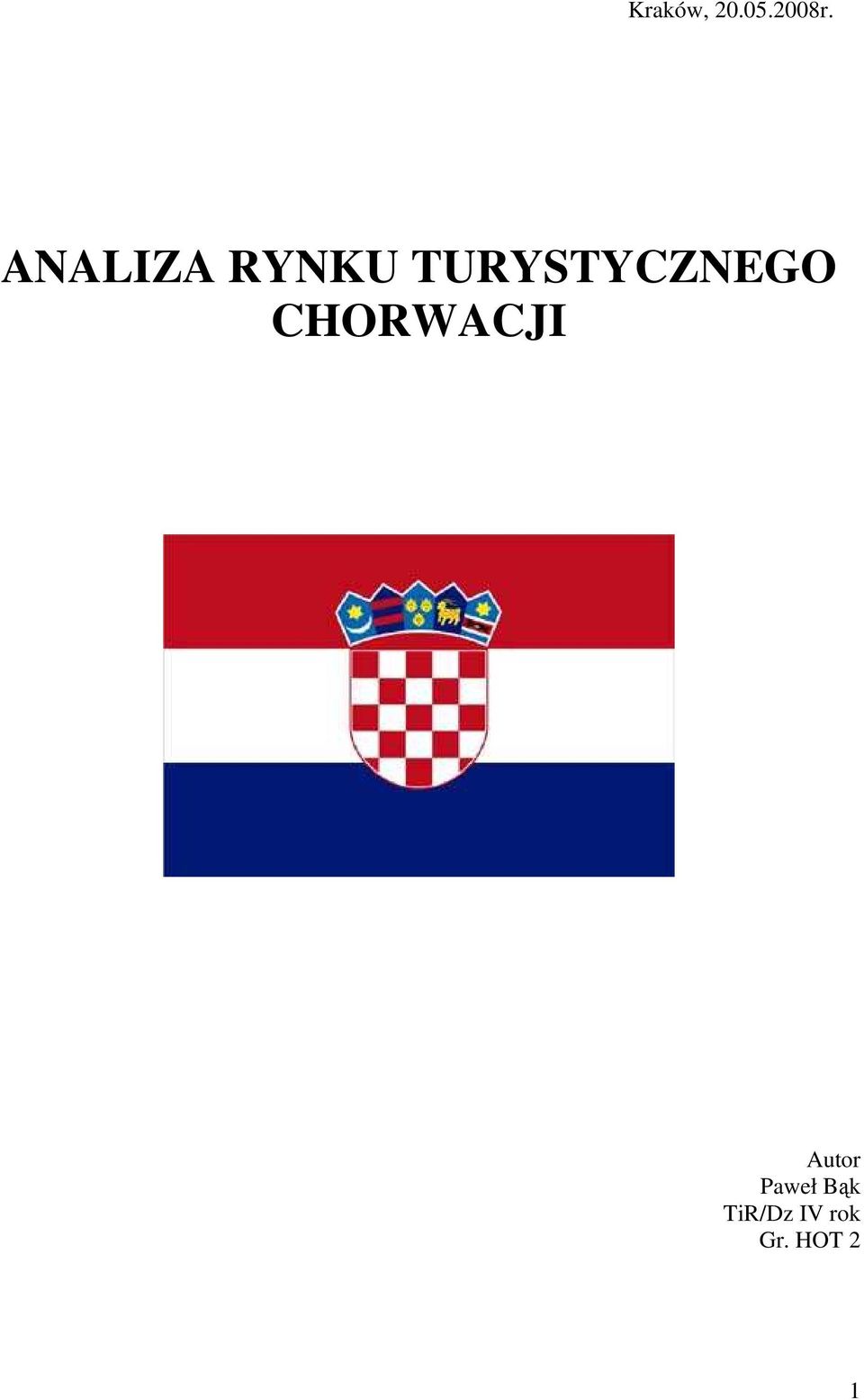 TURYSTYCZNEGO CHORWACJI