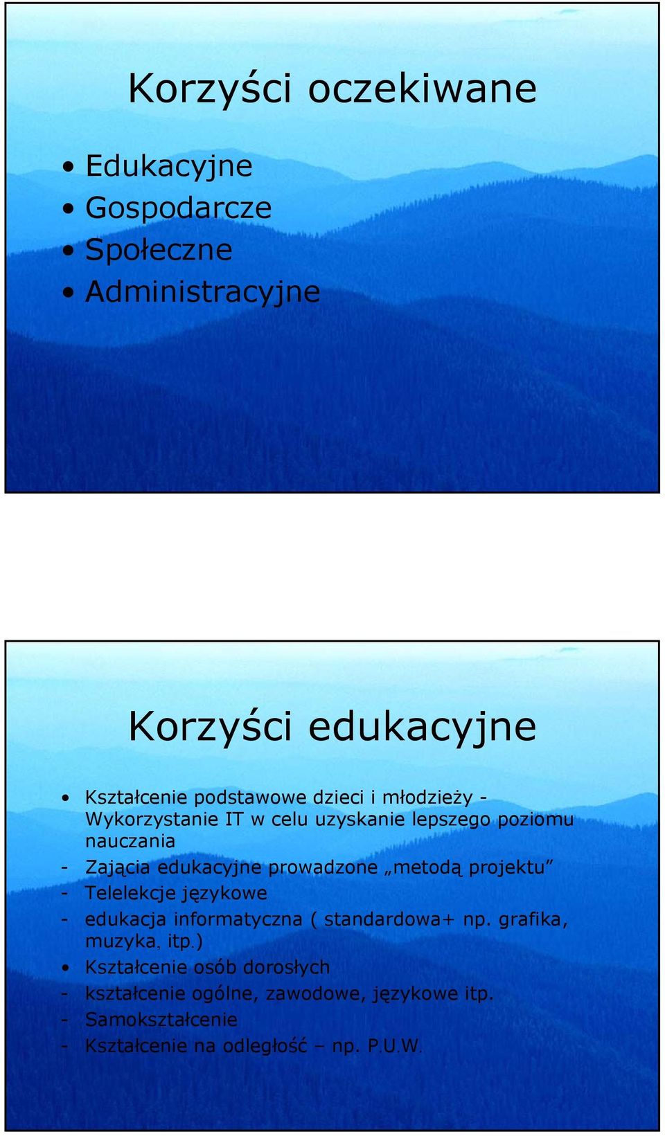 metodą projektu - Telelekcje językowe - edukacja informatyczna ( standardowa+ np. grafika, muzyka, itp.