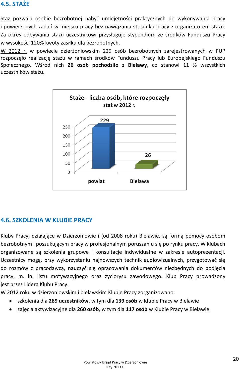 w powiecie dzierżoniowskim 229 osób bezrobotnych zarejestrowanych w PUP rozpoczęło realizację stażu w ramach środków Funduszu Pracy lub Europejskiego Funduszu Społecznego.