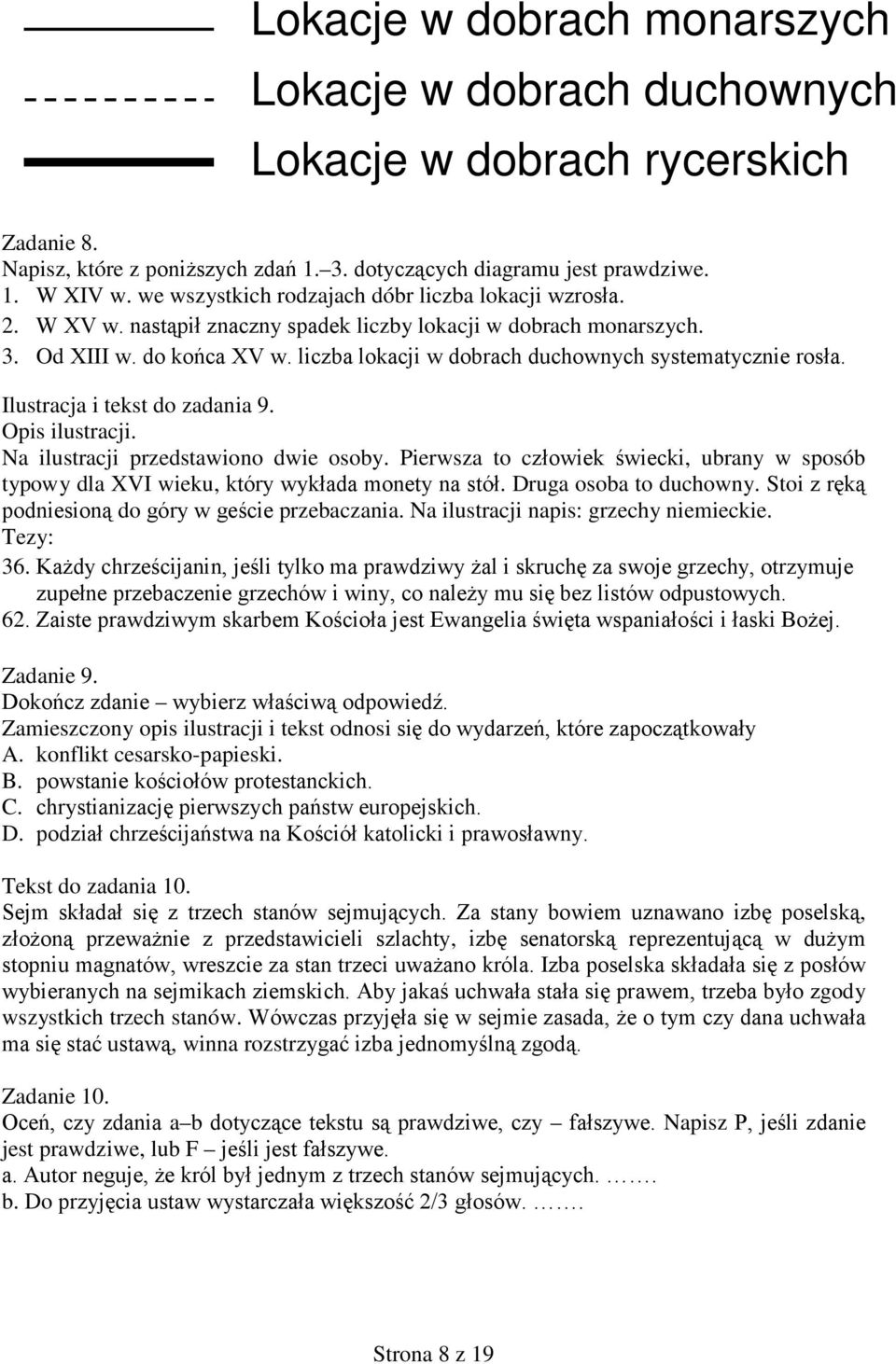 liczba lokacji w dobrach duchownych systematycznie rosła. Ilustracja i tekst do zadania 9. Opis ilustracji. Na ilustracji przedstawiono dwie osoby.