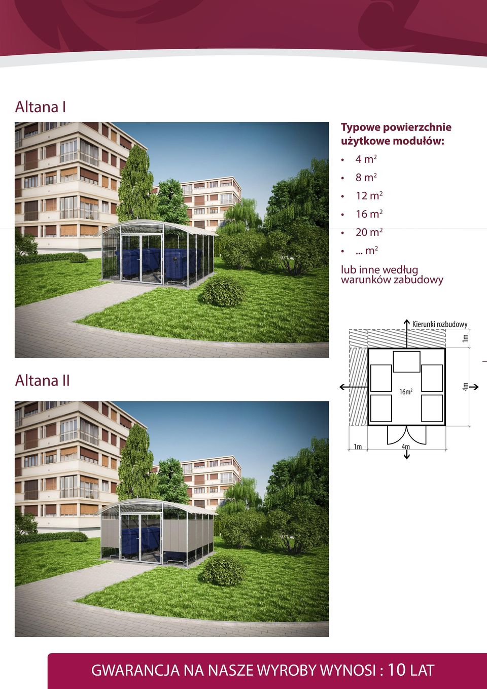 .. m2 lub inne według warunków zabudowy Altana II