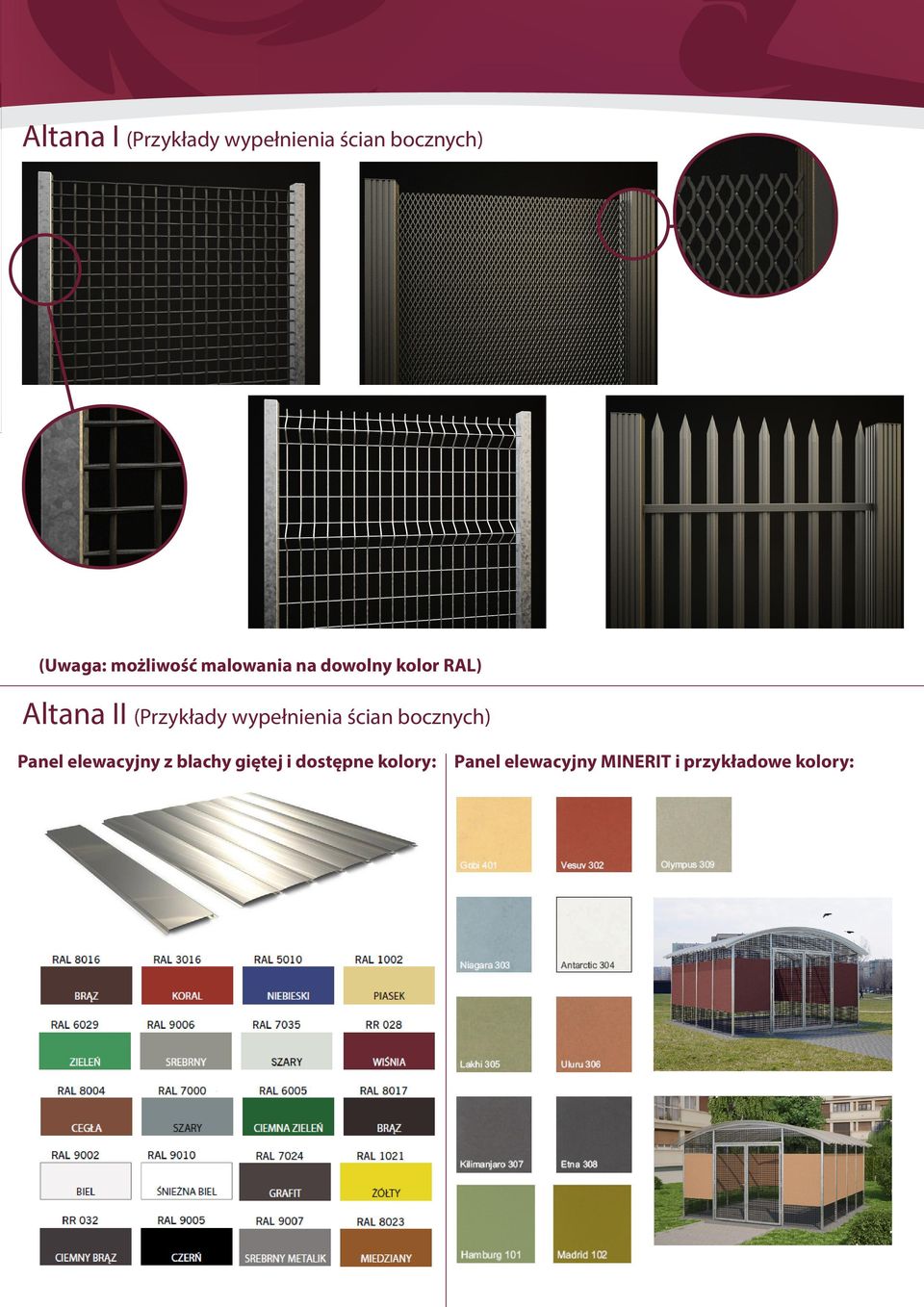 (Przykłady wypełnienia ścian bocznych) Panel elewacyjny z