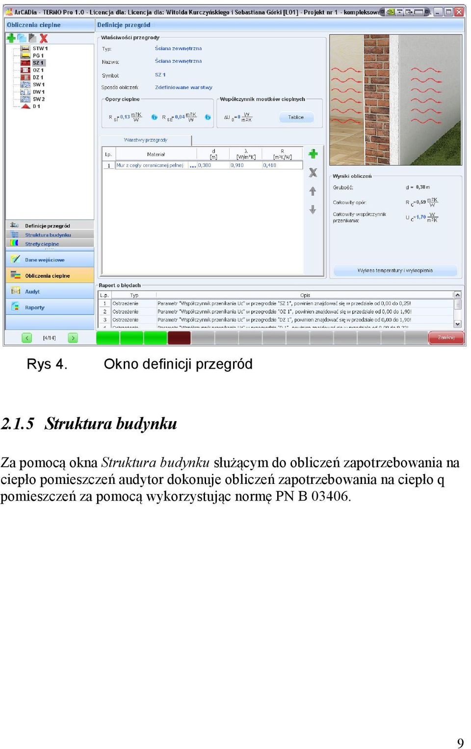 do obliczeń zapotrzebowania na ciepło pomieszczeń audytor