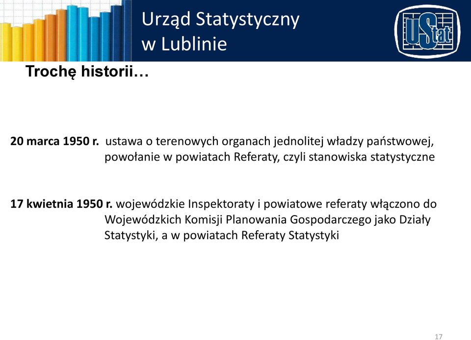 Referaty, czyli stanowiska statystyczne 17 kwietnia 1950 r.