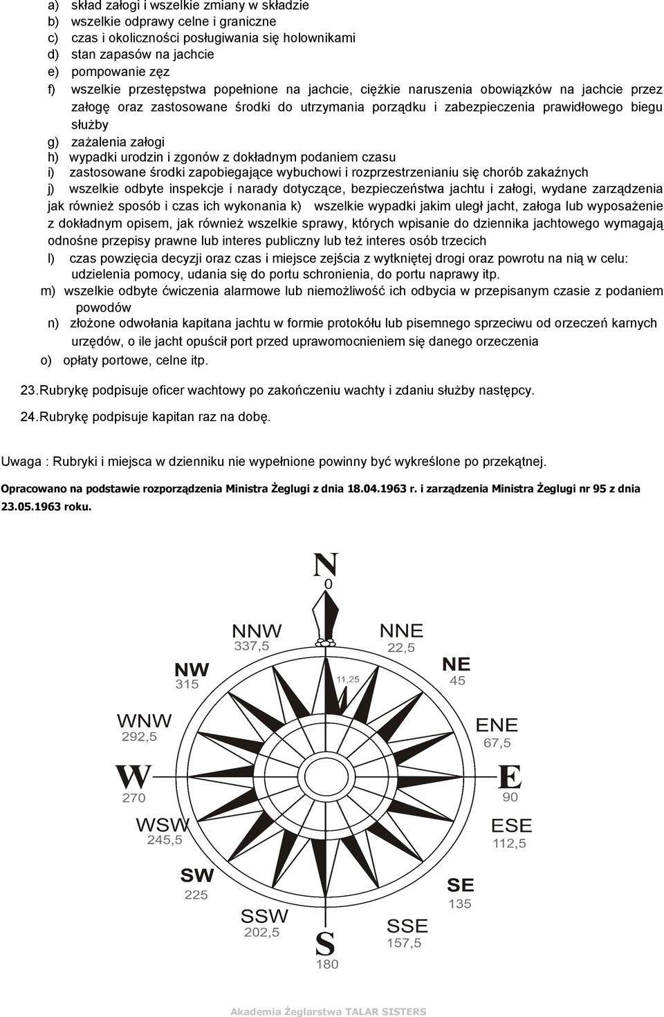 h) wypadki urodzin i zgonów z dokładnym podaniem czasu i) zastosowane środki zapobiegające wybuchowi i rozprzestrzenianiu się chorób zakaźnych j) wszelkie odbyte inspekcje i narady dotyczące,