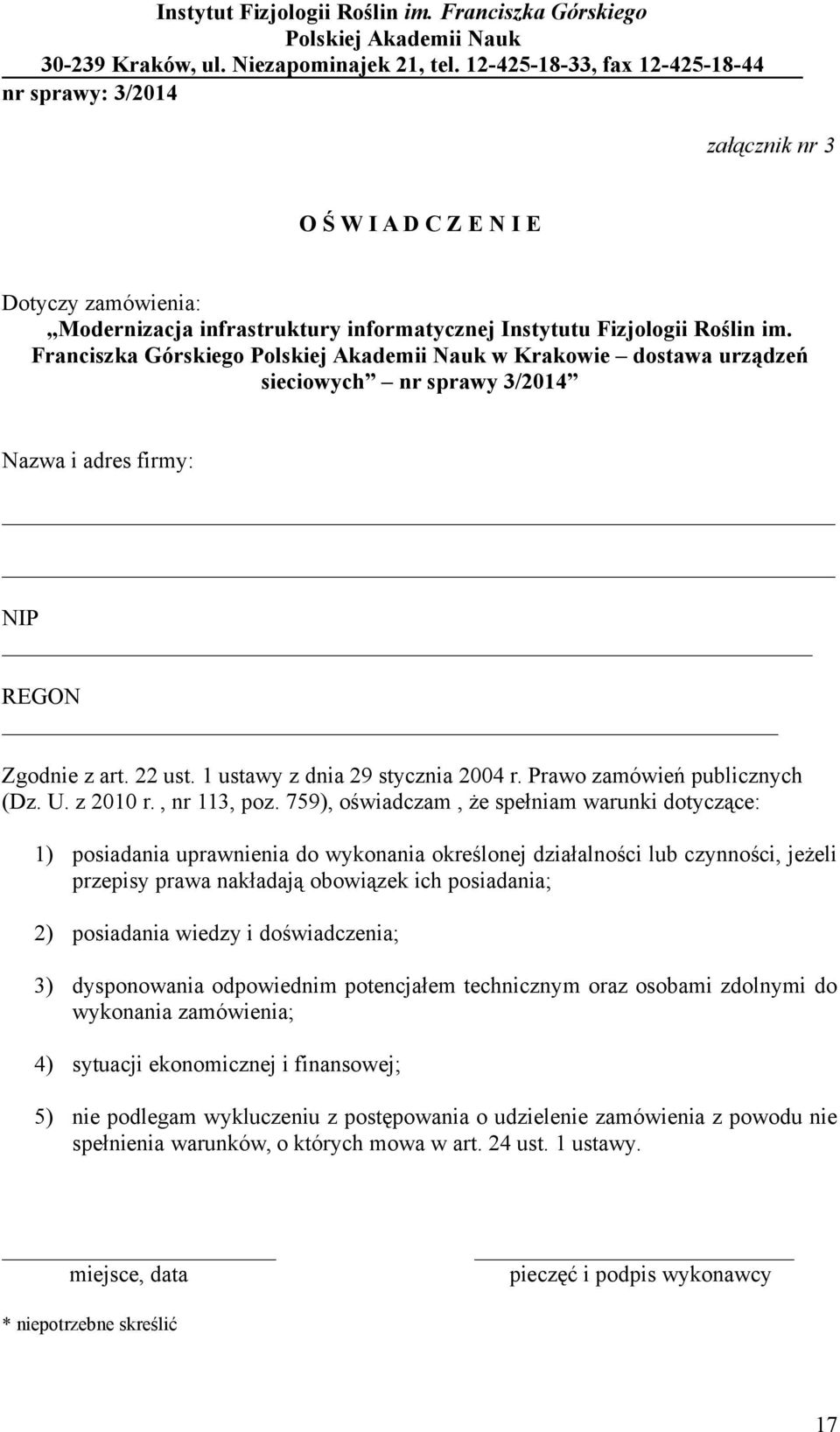 U. z 2010 r., nr 113, poz.