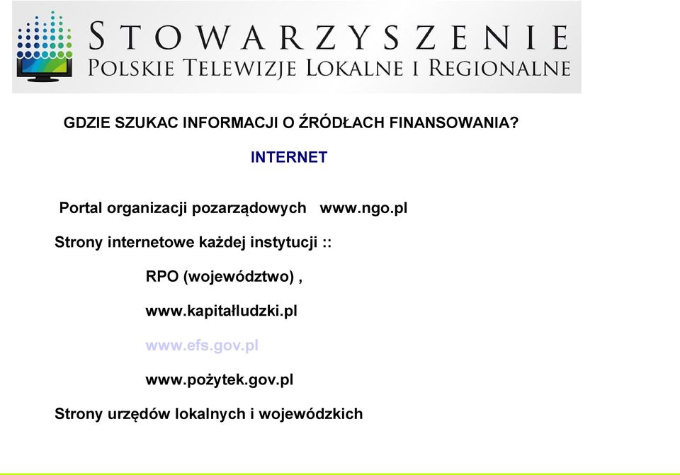 pl Strony internetowe każdej instytucji :: RPO (województwo),