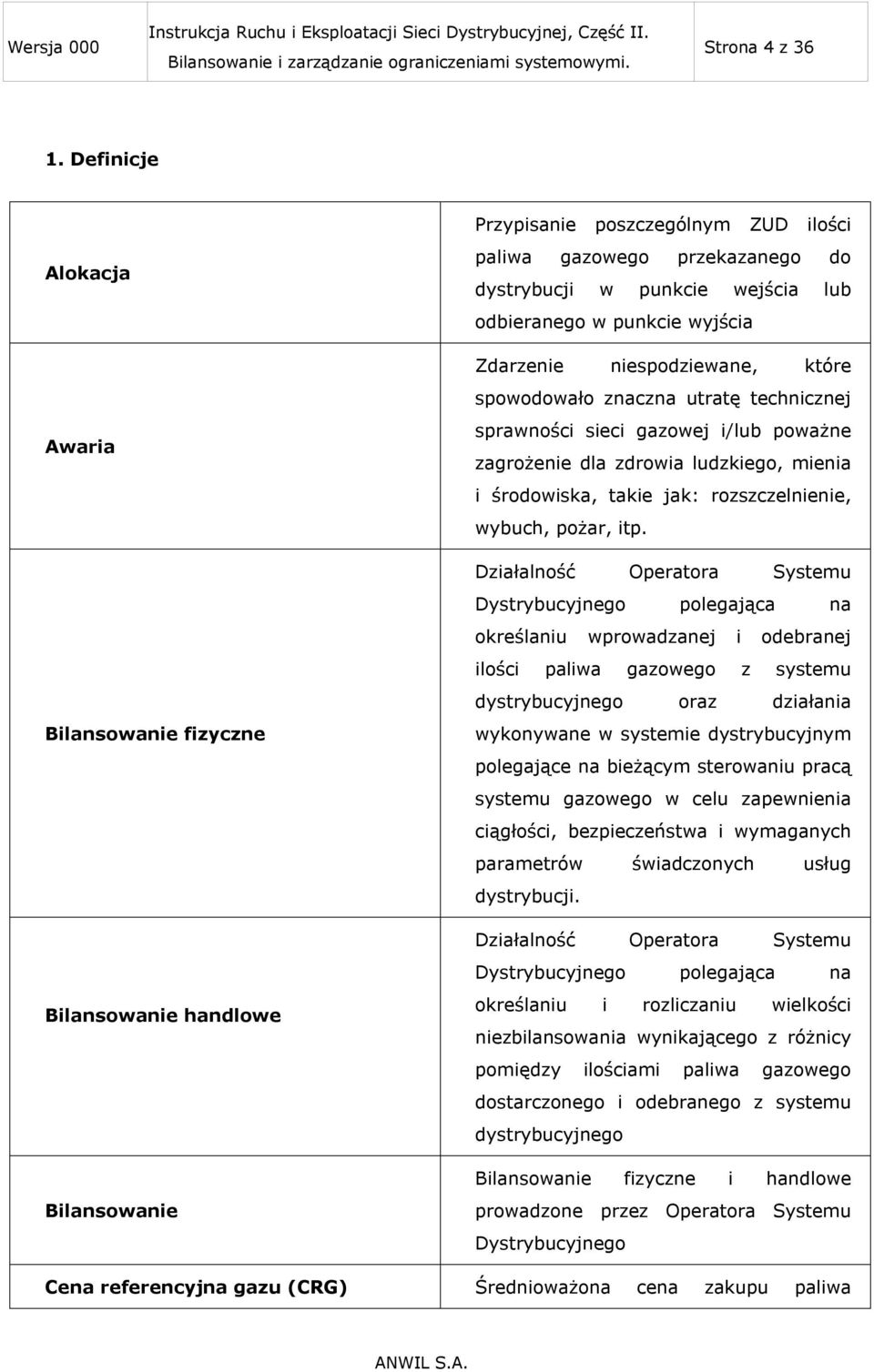 punkcie wyjścia Zdarzenie niespodziewane, które spowodowało znaczna utratę technicznej sprawności sieci gazowej i/lub poważne zagrożenie dla zdrowia ludzkiego, mienia i środowiska, takie jak: