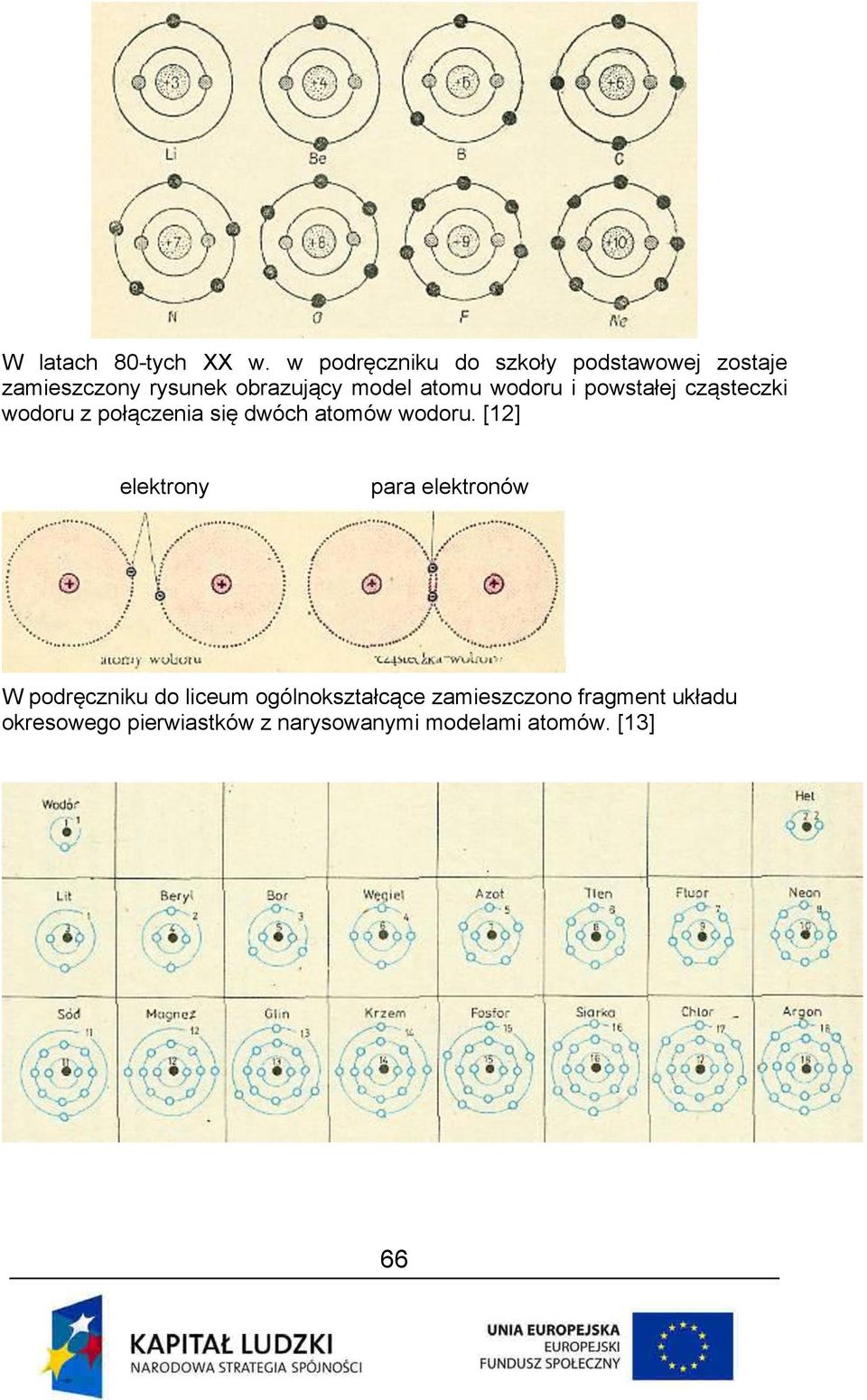 wodoru i powstałej cząsteczki wodoru z połączenia się dwóch atomów wodoru.