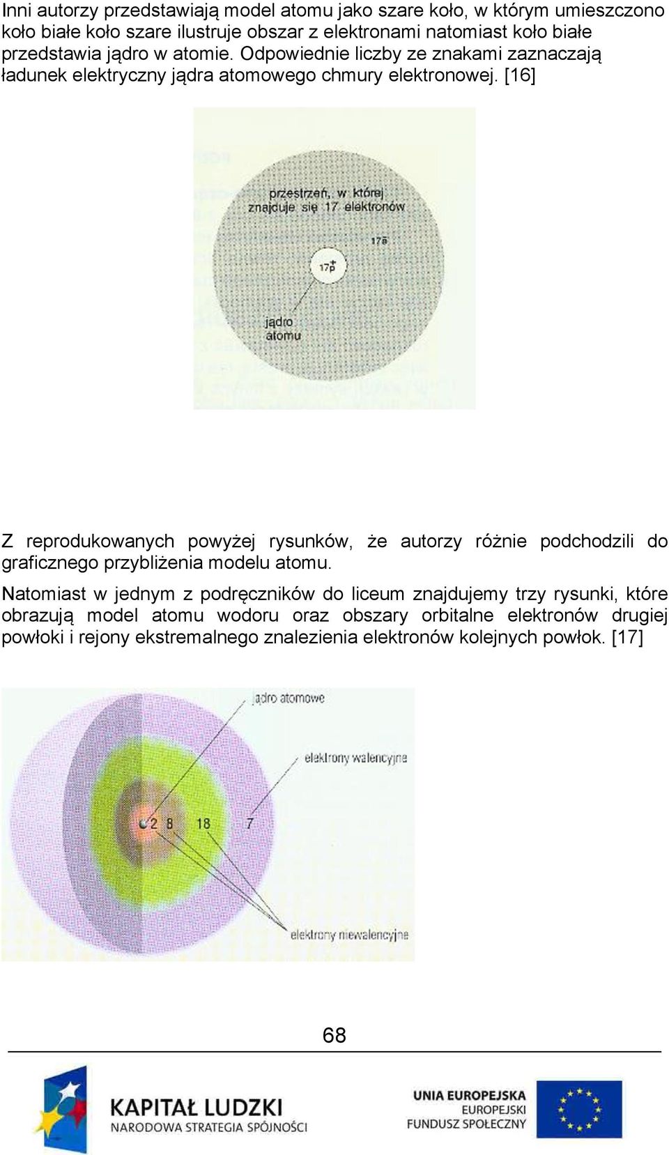 [16] Z reprodukowanych powyżej rysunków, że autorzy różnie podchodzili do graficznego przybliżenia modelu atomu.