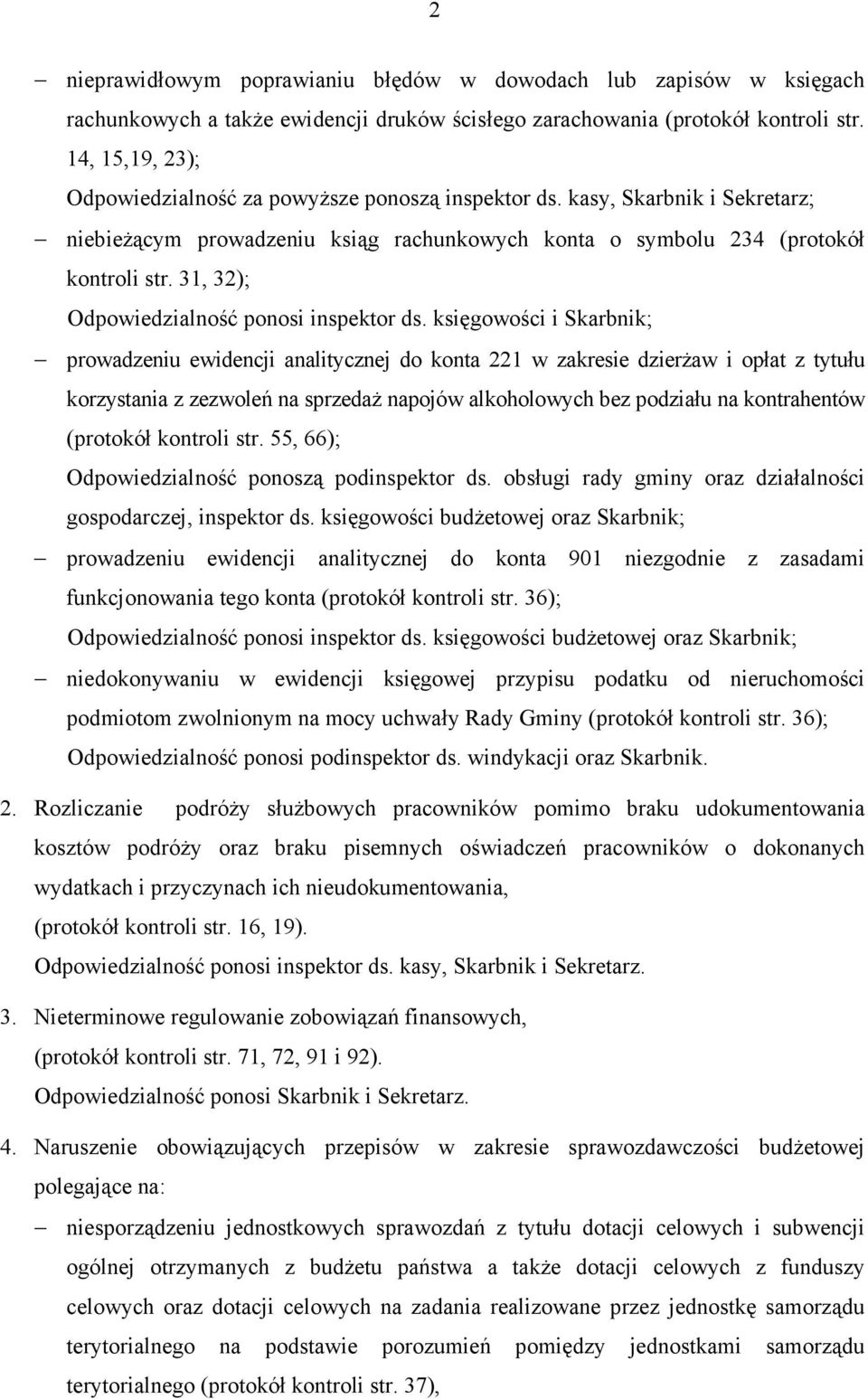 31, 32); Odpowiedzialność ponosi inspektor ds.