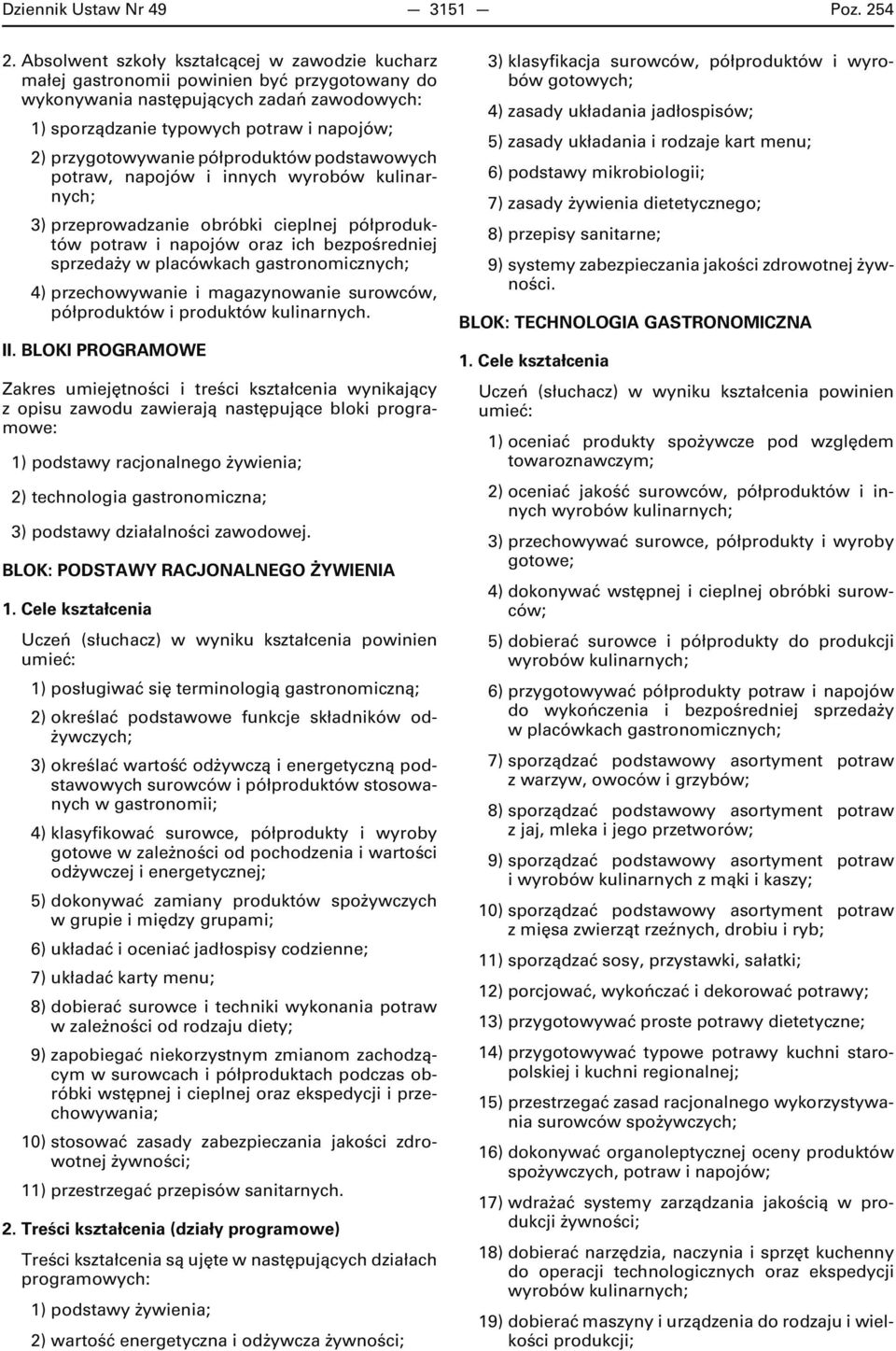 przygotowywanie półproduktów podstawowych potraw, napojów i innych wyrobów kulinarnych; 3) przeprowadzanie obróbki cieplnej półproduktów potraw i napojów oraz ich bezpośredniej sprzedaży w placówkach