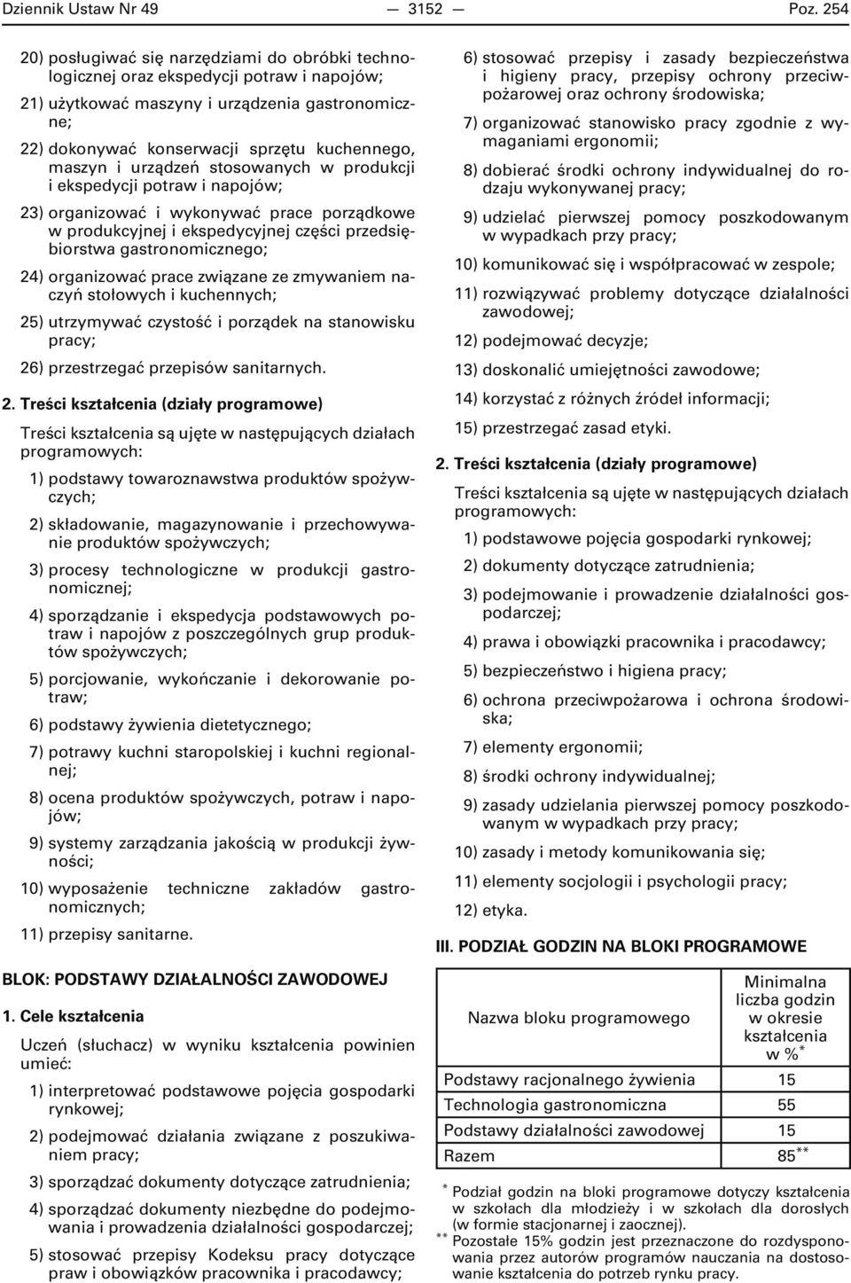 i urządzeń stosowanych w produkcji i ekspedycji potraw i napojów; 23) organizować i wykonywać prace porządkowe w produkcyjnej i ekspedycyjnej części przedsiębiorstwa gastronomicznego; 24) organizować