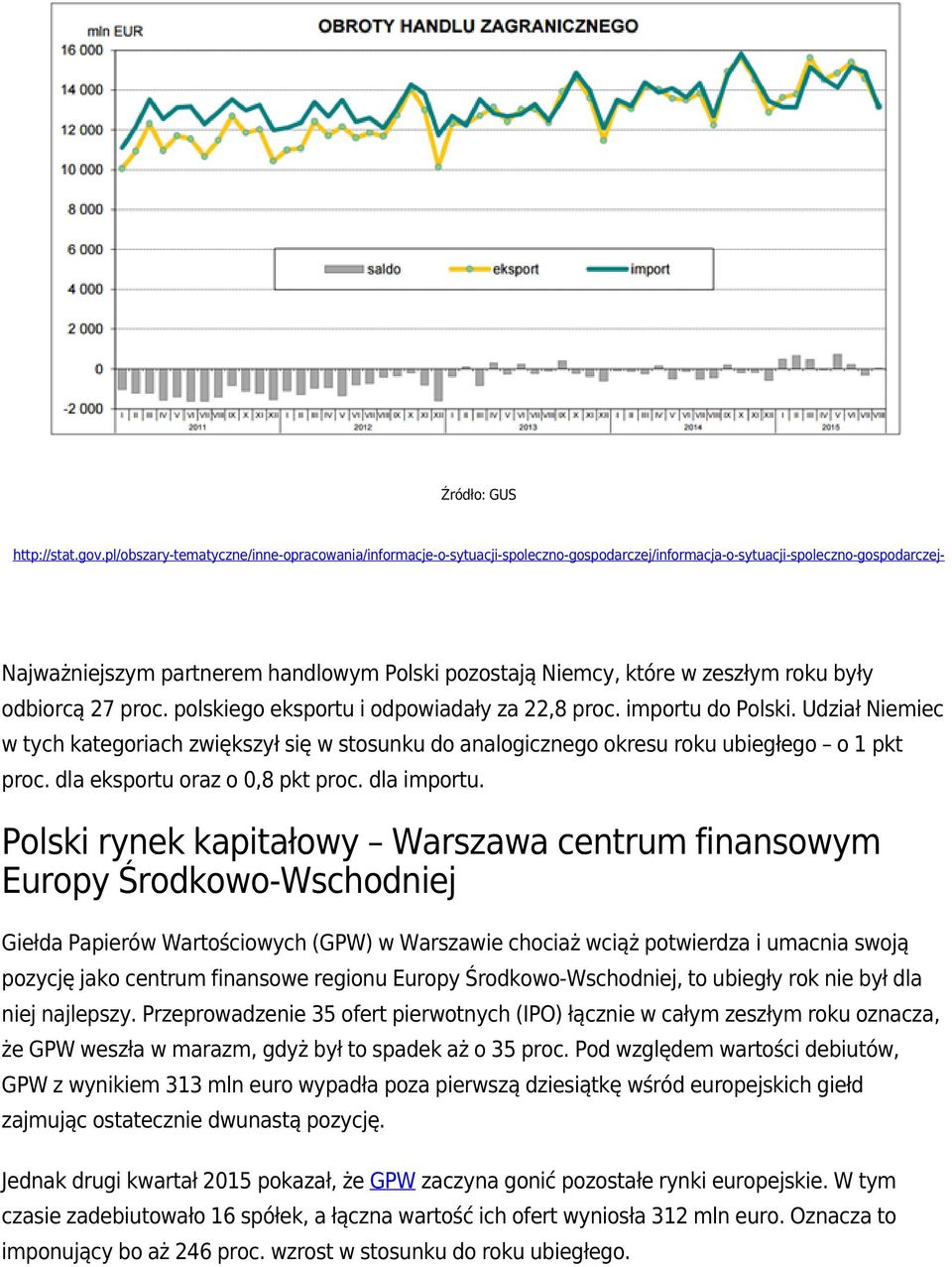 zeszłym roku były odbiorcą 27 proc. polskiego eksportu i odpowiadały za 22,8 proc. importu do Polski.