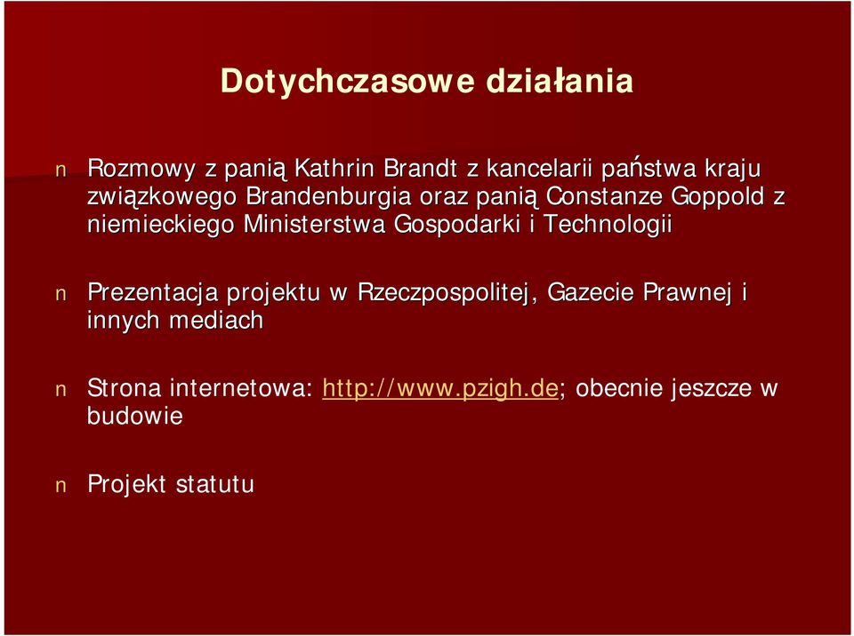 Gospodarki i Technologii Prezentacja projektu w Rzeczpospolitej, Gazecie Prawnej i