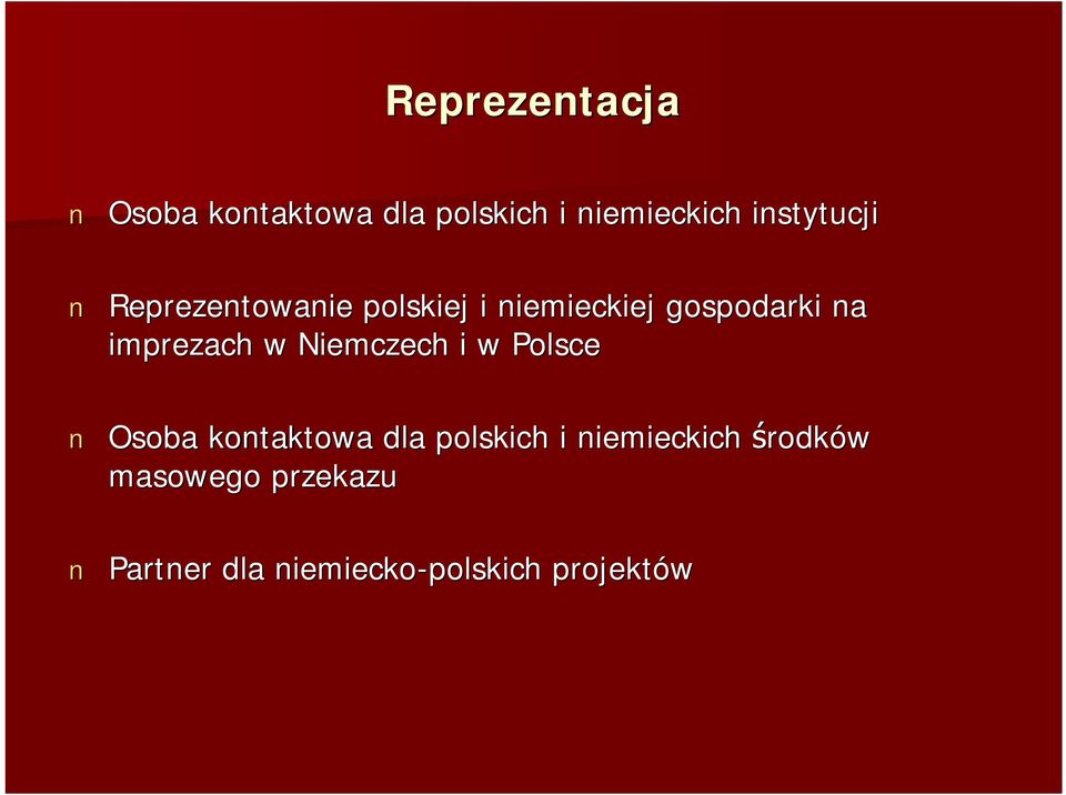 imprezach w Niemczech i w Polsce Osoba kontaktowa dla polskich i